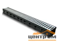 Комплект GIDROLICA Light DN100 A15: лоток водоотводный пластиковый с решеткой оцинкованной 1000*115*96 мм арт.08006/080066