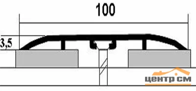 Порог АПС 012 алюминиевый 900*100*3,5 мм одноуровневый (20 дуб беленый)