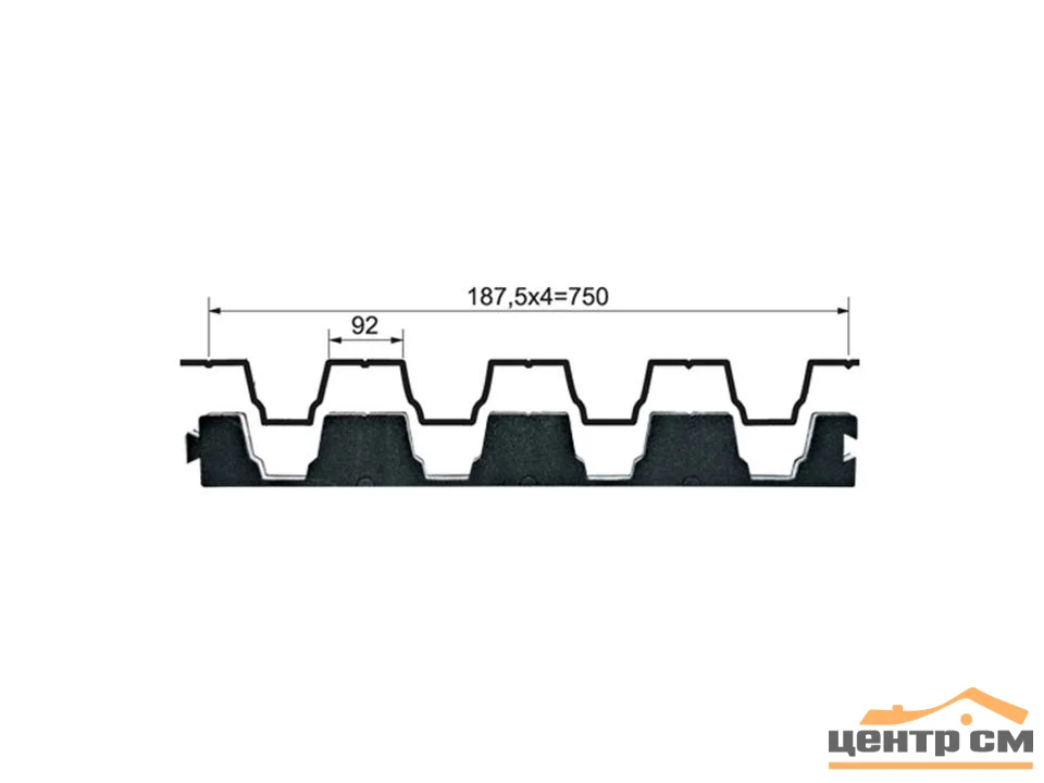 Уплотнитель Проф\листа Н-75 30мм L=0,76м (Верх)