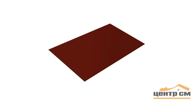 Плоский лист PE RR 29 (красный), 0.5мм ГОСТ (Satin), 1.25*2м (в пленке)