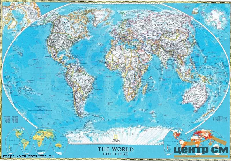 Фотообои ТУЛА Карта мира 134/196 4 листа