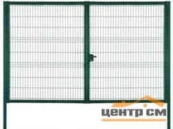 Ворота распашные 2,43*4м (заполнение - панель PROFI диам. прутка 5мм ячейка 200х50мм), зеленый RAL 6005