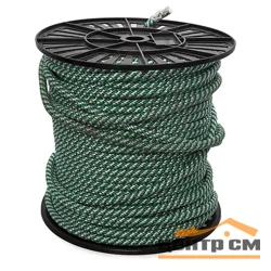 Шнур плетеный ( веревка плетеная 16-пр) п/п d=4 мм, цветной (500м)