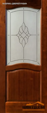 Дверь ОКА "Лео" стекло античный орех 60 (массив ольхи)