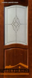 Дверь ОКА "Лео" стекло античный орех 70 (массив ольхи)