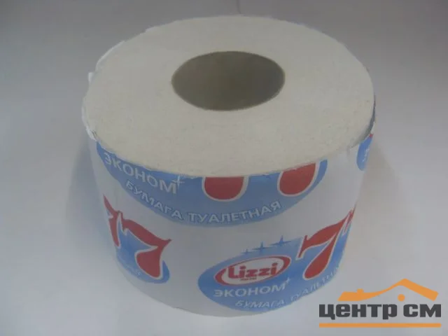 Бумага туалетная LIZZI ЭКОHОМ 77м однослойная, 1 рулон