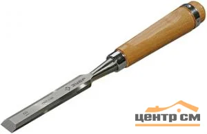 Стамеска-долото 10мм, ЗУБР "ЭКСПЕРТ", с деревянной ручкой, хромованадиевая