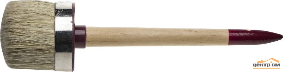 Кисть круглая 65мм светлая натуральная щетина, деревянная ручка, ЗУБР Универсал-Мастер №20