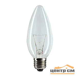 Лампа накаливания 40W E27 230V Свеча прозрачная(ДС) ЭРА*