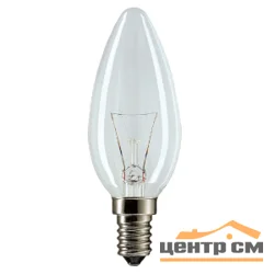 Лампа накаливания 60W E14 230V Свеча прозрачная(ДС) ЭРА