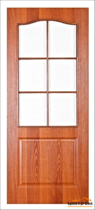 Дверь ТЕРРИ "Канадка-ламинат", итальянский орех, со стеклом Хрусталь 70, Ламинат