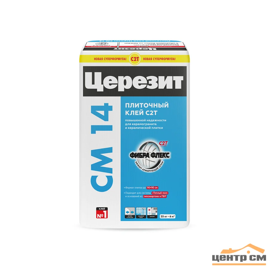 Клей плиточный CERESIT CM 14 Extra для устройства теплых полов 25 кг
