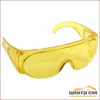 Очки защитные STAYER "STANDARD", поликарбонатная монолинза с боковой вентиляцией, желтые
