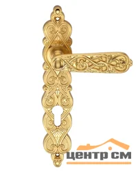Ручка дверная ARCHIE GENESIS ARABESCO на длинной накладке под цилиндр (CL) матовое золото