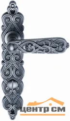 Ручка дверная ARCHIE GENESIS ARABESCO на длинной накладке под фиксатор (OL) черненое серебро