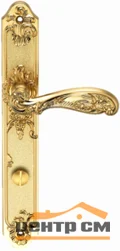 Ручка дверная ARCHIE GENESIS FLOR на длинной накладке под фиксатор (OL) матовое золото