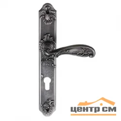 Ручка дверная ARCHIE GENESIS FLOR на длинной накладке под цилиндр (CL) черненое серебро