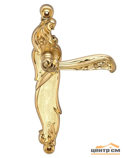 Ручка дверная ARCHIE GENESIS RIZO на длинной накладке проходная (PS) матовое золото