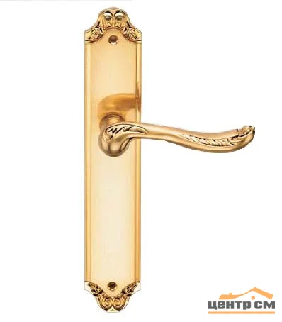 Ручка дверная ARCHIE GENESIS ACANTO на длинной накладке проходная (PS) матовое золото