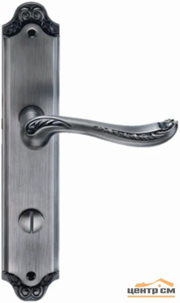 Ручка дверная ARCHIE GENESIS ACANTO на длинной накладке под фиксатор (OL) черненое серебро