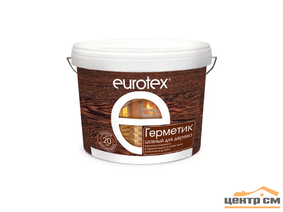 Герметик акриловый шовный EUROTEX для срубов 3 кг (орех) (Т-ра перевозки не ниже +5град)