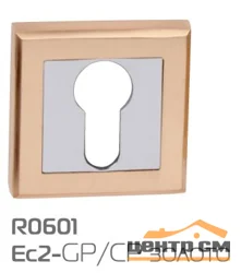 Накладка дверная квадратная под цилиндр HANDLE DESIGN QUATRO R0601 SG/CP матовое золото