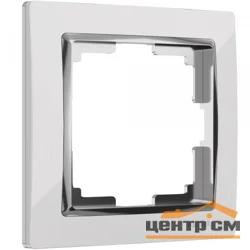Рамка 1-местная Werkel Snabb, белая/хром, WL03-Frame-01-white, W0011901