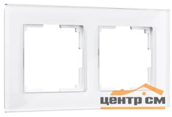 Рамка 2-местная Werkel Favorit, белый,стекло, WL01-Frame-02 , W0021101