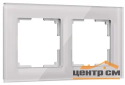 Рамка 2-местная Werkel Favorit, дымчатый,стекло, WL01-Frame-02 , W0021117