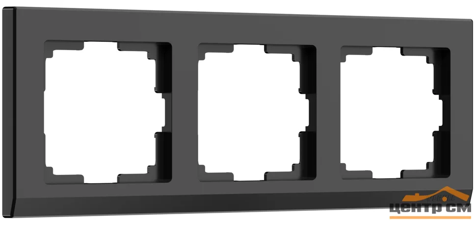 Рамка 3-местная Werkel Stark, черная, WL04-Frame-03-black, W0031808