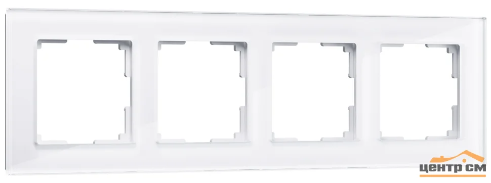 Рамка 4-местная Werkel Favorit, белый,стекло, WL01-Frame-04