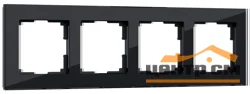 Рамка 4-местная Werkel Favorit, черный, стекло, WL01-Frame-04