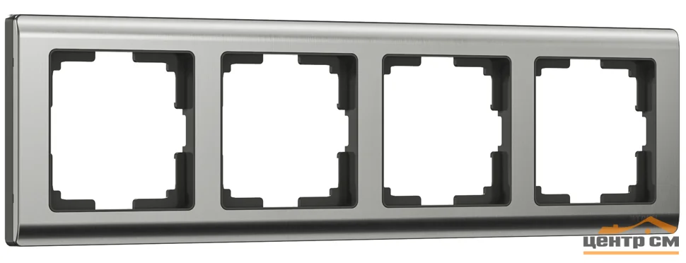 Рамка 4-местная Werkel Metallic, глянцевый никель, WL02-Frame-04, W0041602