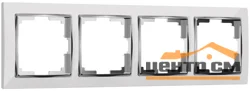Рамка 4-местная Werkel Snabb, белая/хром WL03-Frame-04-white , W0041901
