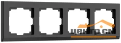 Рамка 4-местная Werkel Stark, черная, WL04-Frame-04-black , W0041808