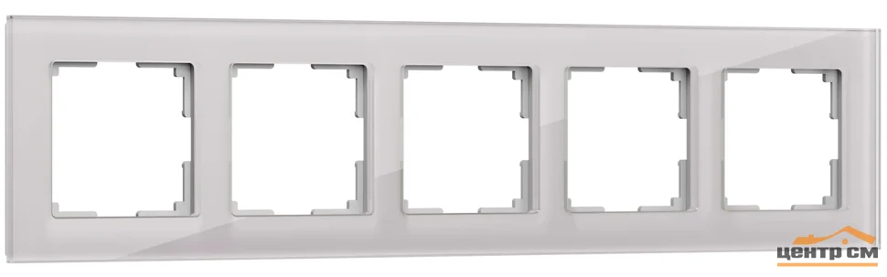 Рамка 5-местная Werkel Favorit, дымчатый,стекло, WL01-Frame-05