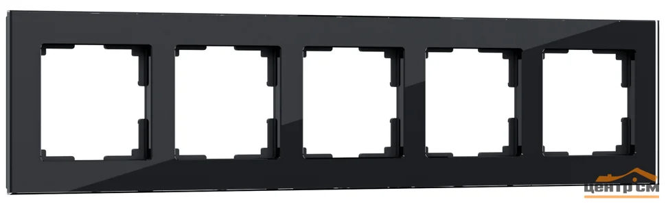 Рамка 5-местная Werkel Favorit, черный, стекло, WL01-Frame-05