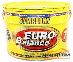 Краска ВД интерьерная акрилатная моющаяся матовая База А SYMPHONY евро-баланс 7 0,9л