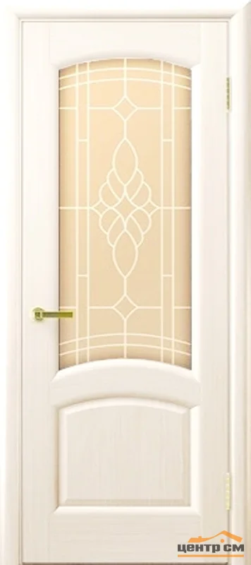 Дверь "Ульяновские двери" Лаура стекло бронза сатинато Флоренция ясень жемчуг 80, шпон