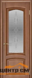 Дверь "Ульяновские двери" Лаура стекло Византия с гравировкой темный анегри тон 74 60, шпон