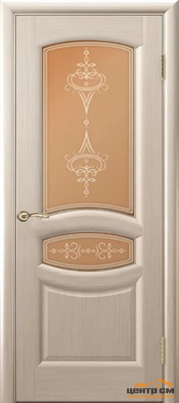 Дверь "Ульяновские двери" Анастасия стекло бронза сатинато Палермо беленый дуб 70, шпон