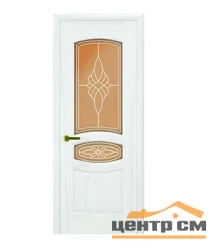 Дверь "Ульяновские двери" Анастасия стекло бронза сатинато Палермо ясень жемчуг 90, шпон