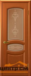 Дверь "Ульяновские двери" Анастасия стекло Византия с гравировкой темный анегри тон 74 60, шпон