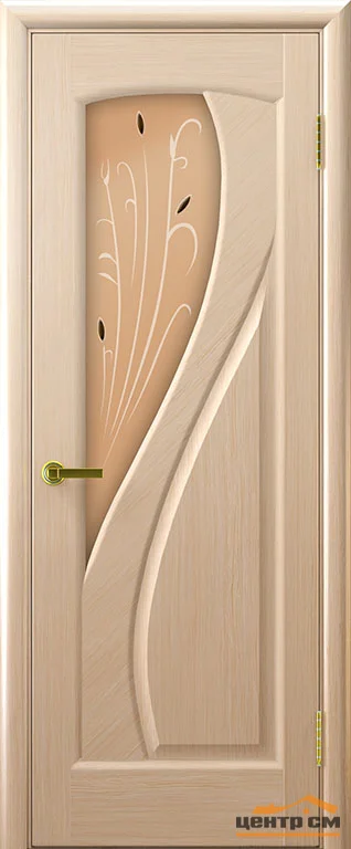 Дверь "Ульяновские двери" Мария 2 стекло бронза сатинато Камыш беленый дуб 60, шпон