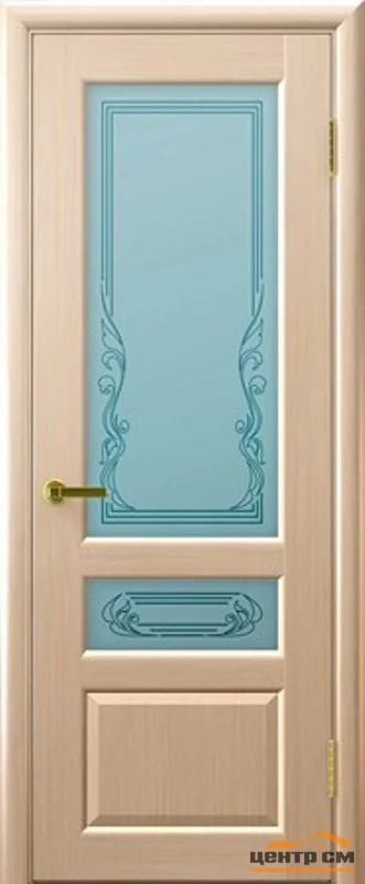 Дверь "Ульяновские двери" Валенсия 2 стекло белое сатинато Ривьера беленый дуб 90, шпон