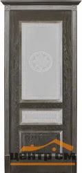 Дверь Porte Vista Вена стекло Версачи черная патина серебро тон 21 60, шпон