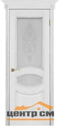 Дверь Porte Vista Ницца стекло Фантазия серебрянная патина тон 25 90, шпон