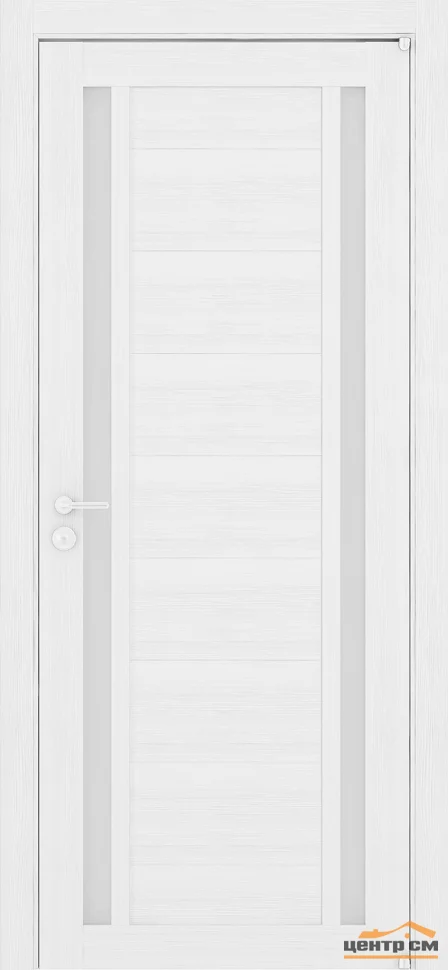 Дверь Uberture LIGHT Модель 2122 частичное стекло, белый велюр 80, экошпон
