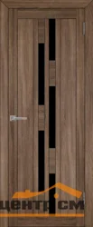Дверь Uberture LIGHT Модель 2198 частичное стекло, черное, серый велюр 60, экошпон