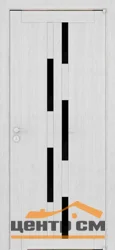 Дверь Uberture LIGHT Модель 2198 частичное стекло, черное, капучино велюр 80, экошпон